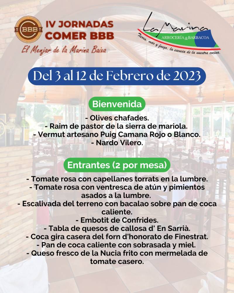 IV Jornadas Comer BBB en Arrocería La Marina